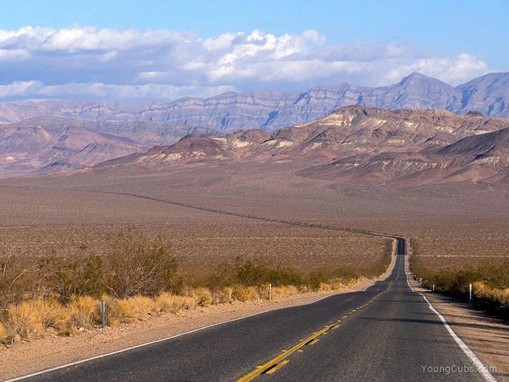 Lonely Road to Shoshone, Death Valley National Park, California